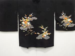 未使用品　雲に花車模様　絵羽織